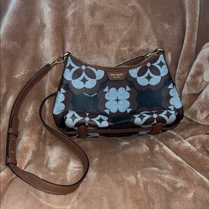 Kate Spade Blue and Brown Patterned Shoulder Bag